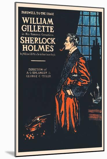 William Gillette as Sherlock Holmes: Farewell to the Stage-null-Mounted Art Print