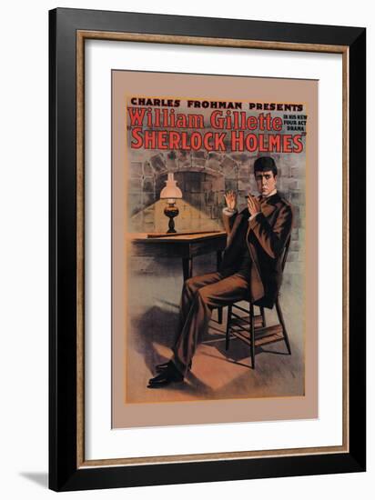 William Gillette as Sherlock Holmes-null-Framed Art Print