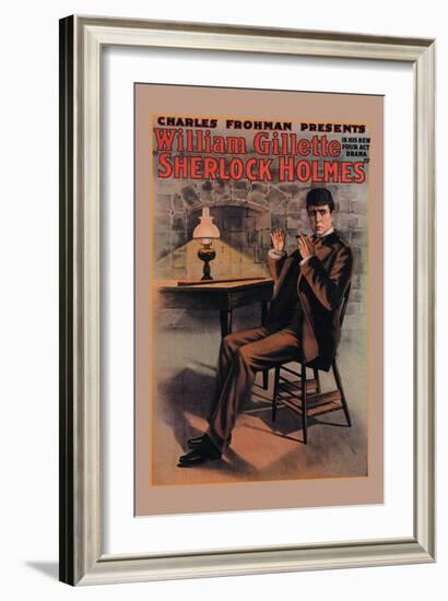 William Gillette as Sherlock Holmes-null-Framed Art Print