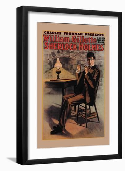 William Gillette as Sherlock Holmes-null-Framed Art Print