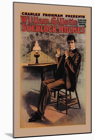 William Gillette as Sherlock Holmes-null-Mounted Art Print