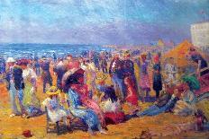 Crowd at the Beach-William Glackens-Art Print