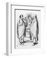 William Gladstone and Benjamin Disraeli and the Stolid Gladstone-John Tenniel-Framed Art Print