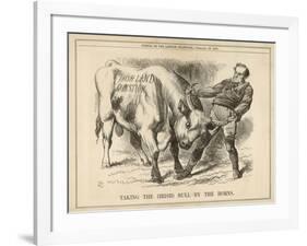 William Gladstone Taking the (Irish) Bull by the Horns-John Tenniel-Framed Art Print