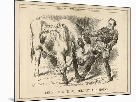 William Gladstone Taking the (Irish) Bull by the Horns-John Tenniel-Mounted Art Print