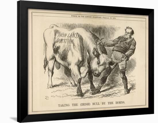 William Gladstone Taking the (Irish) Bull by the Horns-John Tenniel-Framed Art Print