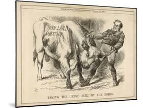 William Gladstone Taking the (Irish) Bull by the Horns-John Tenniel-Mounted Art Print