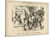 William Gladstone Taking the (Irish) Bull by the Horns-John Tenniel-Stretched Canvas