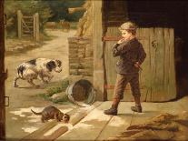 Sheep Feeding from an Upturned Grain Bag-William Gunning King-Stretched Canvas