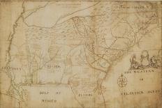 Map of the Southeastern Part of North America, 1721 (Pen and Ink and Wash on Paper)-William Hammerton-Giclee Print