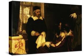 William Harvey Demonstrates Circulation Of The Blood Before Charles I-Ernest Board-Stretched Canvas