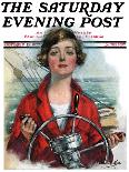 "Woman Wearing Beaded Necklace," Saturday Evening Post Cover, February 26, 1927-William Haskell Coffin-Giclee Print