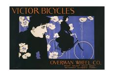 Victor Bicycles (vertical, monochrome)-William Henry Bradley-Laminated Art Print