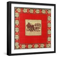 William Henry Harrison Welcomes Two Old Comrades at Log Cabin, 1840 (Silk)-null-Framed Giclee Print