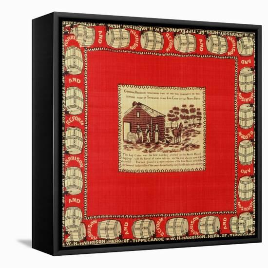 William Henry Harrison Welcomes Two Old Comrades at Log Cabin, 1840 (Silk)-null-Framed Stretched Canvas