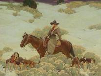 The Bob Cat Hunter (Oil on Canvas)-William Herbert 'Buck' Dunton-Mounted Giclee Print