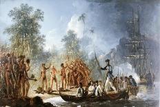 Cautious Landing at Tanna, New Hebrides in 1774, from Voyages of Captain James Cook, 1728-79-William Hodges-Framed Giclee Print