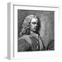 William Hogarth, Artist, with Wig and Palette-Samuel Ireland-Framed Art Print