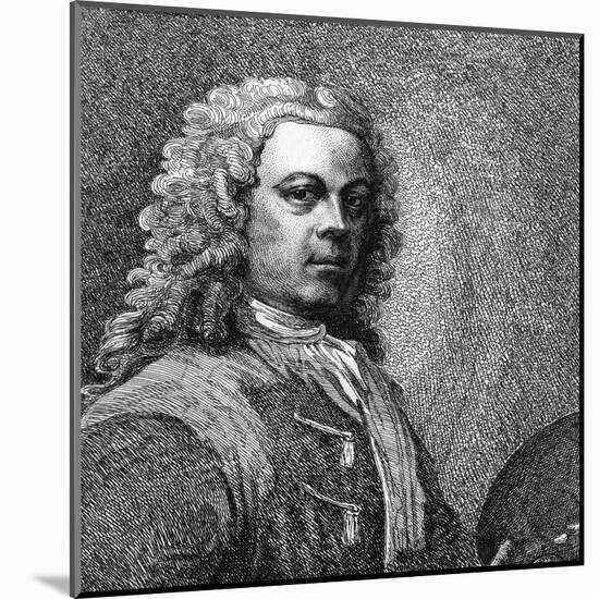 William Hogarth, Artist, with Wig and Palette-Samuel Ireland-Mounted Art Print