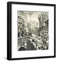 William Hogarth (Consequence "of beer and brandy lane road," Brandy Lane) Art Poster Print-null-Framed Poster