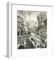 William Hogarth (Consequence "of beer and brandy lane road," Brandy Lane) Art Poster Print-null-Framed Poster