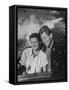 William Holden and His Wife Brenda Enjoying a Power Boat Ride During their Vacation-null-Framed Stretched Canvas