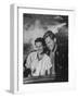 William Holden and His Wife Brenda Enjoying a Power Boat Ride During their Vacation-null-Framed Photographic Print