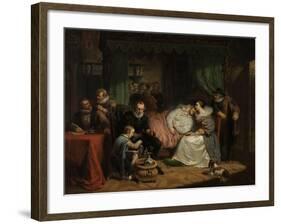 William I nursed by his Wife Charlotte de Bourbon after the Attempt on his Life by Jaurequi in 1582-Nicholas Pieneman-Framed Giclee Print