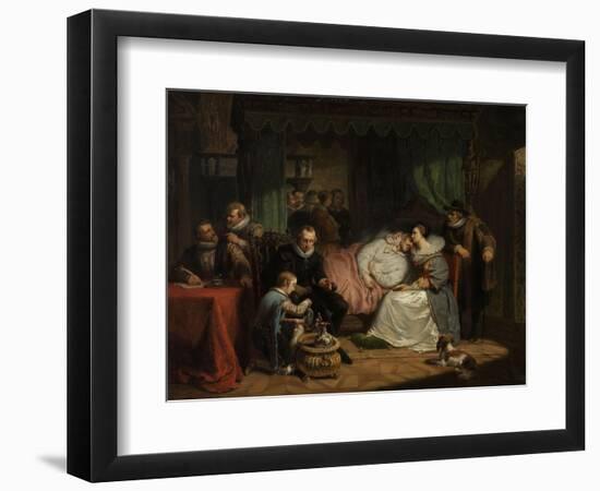 William I nursed by his Wife Charlotte de Bourbon after the Attempt on his Life by Jaurequi in 1582-Nicholas Pieneman-Framed Giclee Print