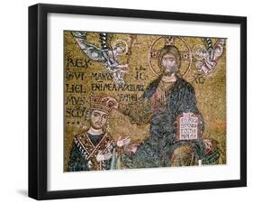 William II King of Sicily Receiving a Crown from Christ-null-Framed Giclee Print