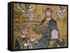 William II King of Sicily Receiving a Crown from Christ-null-Framed Stretched Canvas