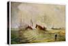 William III Lands in England at Torbay-J. M. W. Turner-Stretched Canvas