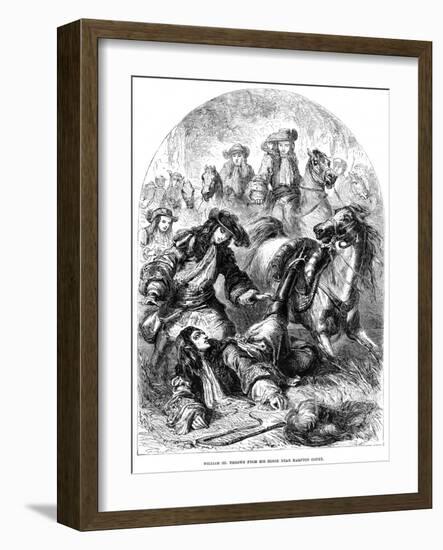 William III Thrown from His Horse Near Hampton Court-C Sheeres-Framed Giclee Print