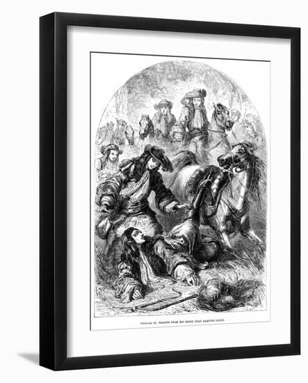 William III Thrown from His Horse Near Hampton Court-C Sheeres-Framed Giclee Print