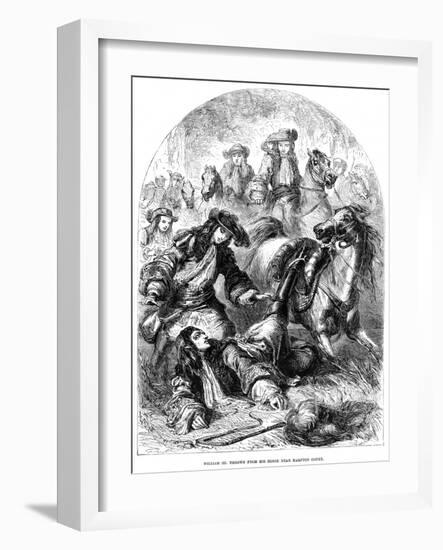 William III Thrown from His Horse Near Hampton Court-C Sheeres-Framed Giclee Print