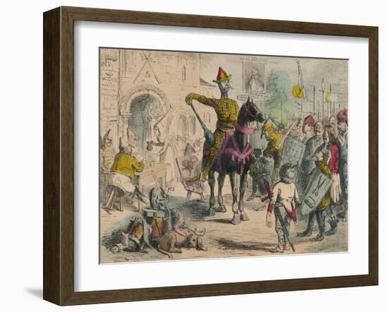 William Inspecting the Volunteers Previous to the Invasion of England, 1850-John Leech-Framed Giclee Print