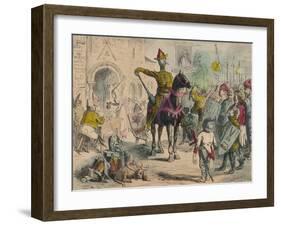 William Inspecting the Volunteers Previous to the Invasion of England, 1850-John Leech-Framed Giclee Print