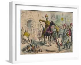 William Inspecting the Volunteers Previous to the Invasion of England, 1850-John Leech-Framed Giclee Print