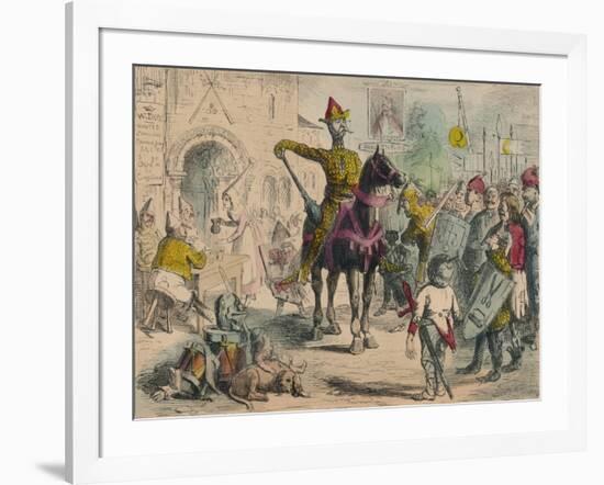 William Inspecting the Volunteers Previous to the Invasion of England, 1850-John Leech-Framed Giclee Print