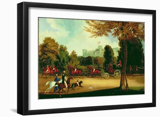 William Iv Driving in Windsor Park-James Pollard-Framed Giclee Print