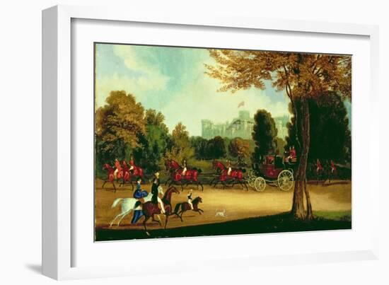 William Iv Driving in Windsor Park-James Pollard-Framed Giclee Print