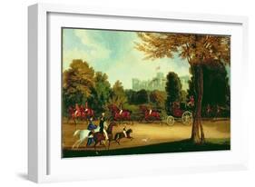 William Iv Driving in Windsor Park-James Pollard-Framed Giclee Print