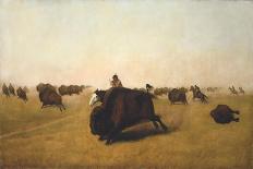 Buffalo Hunt on the Plains, 1872-William J. Hays-Framed Giclee Print