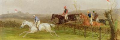 Steeplechasing: the Hurdle, 1869-William Joseph Shayer-Stretched Canvas