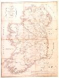 A Map of the Mail Coach Branching Cross and Bye Post Roads of Ireland, Engraved by S. Kerling-William Larkin-Giclee Print