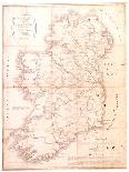 A Map of the Mail Coach Branching Cross and Bye Post Roads of Ireland, Engraved by S. Kerling-William Larkin-Framed Giclee Print