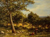 Shepherdess with Sheep-William Linnell-Mounted Giclee Print