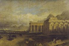 The Temples of Paestum-William Linton-Framed Stretched Canvas