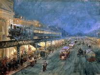 The Bowery at Night, 1895-William Louis Junior Sonntag-Framed Stretched Canvas