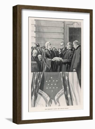 William Mckinley Takes the Oath of Office as 25th President-Thulstrup-Framed Art Print